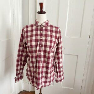 J.Crew 1/2 Button-Up Plaid Shirt Women's Medium
